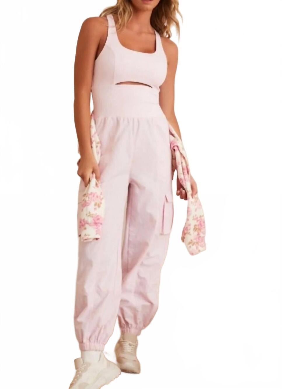 NEW AS REVIVAL workout romper in balerina pink
